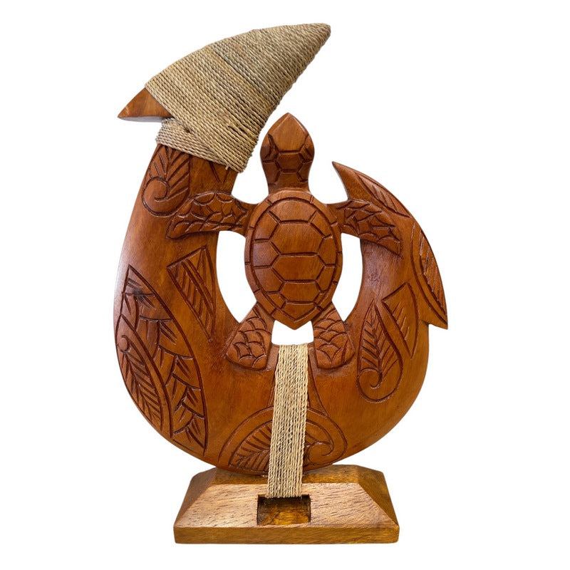 Hawaiian Fish Hook w/ Turtle on Stand