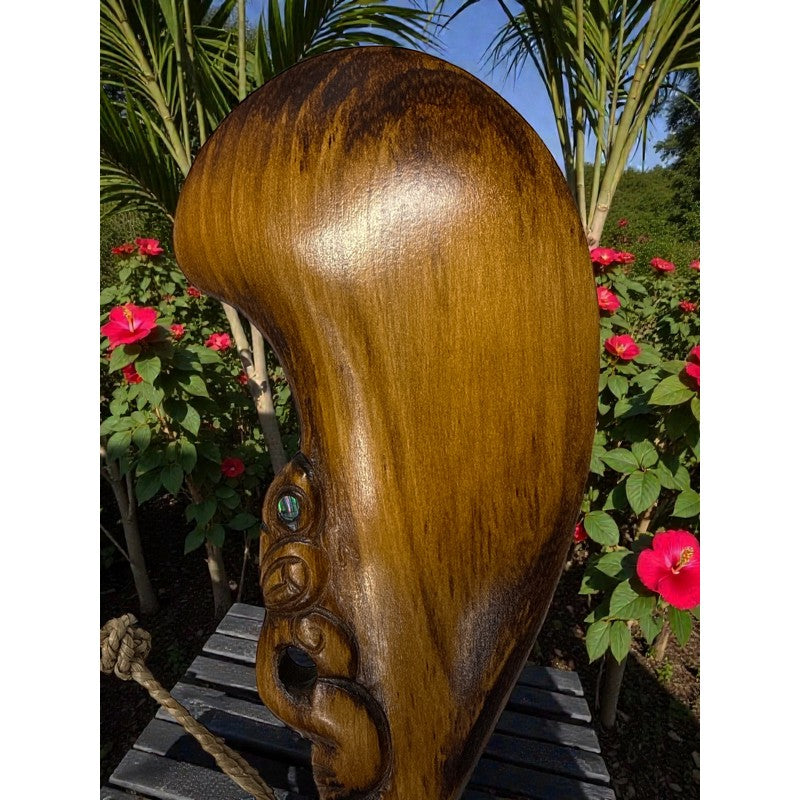 Traditional Carved Wooden Wahaika | Māori Warrior