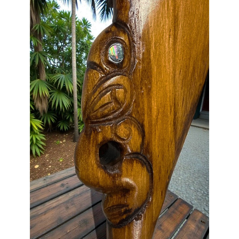 Traditional Carved Wooden Wahaika | Māori Warrior