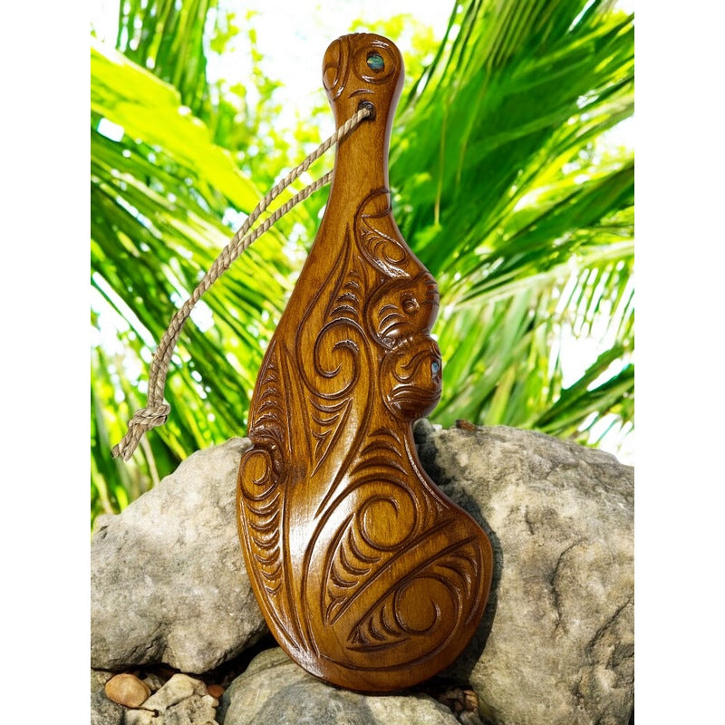 Traditional Wooden Wahaika | Māori Warrior (Natural)