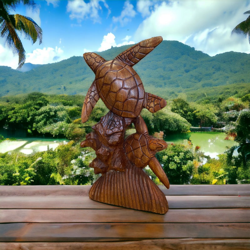 Standing Hawaiian Sea Turtle 16 " | Ocean Life Carving