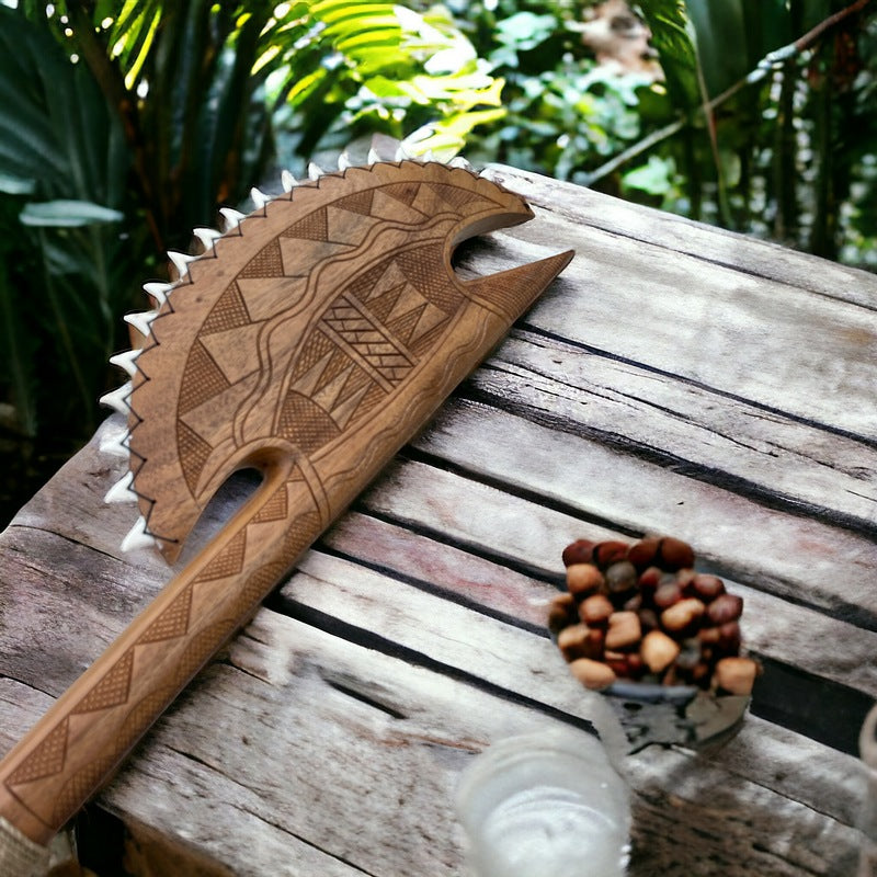 Ali'i Club with Polynesian Engravings | Hawaiian Heritage Replica