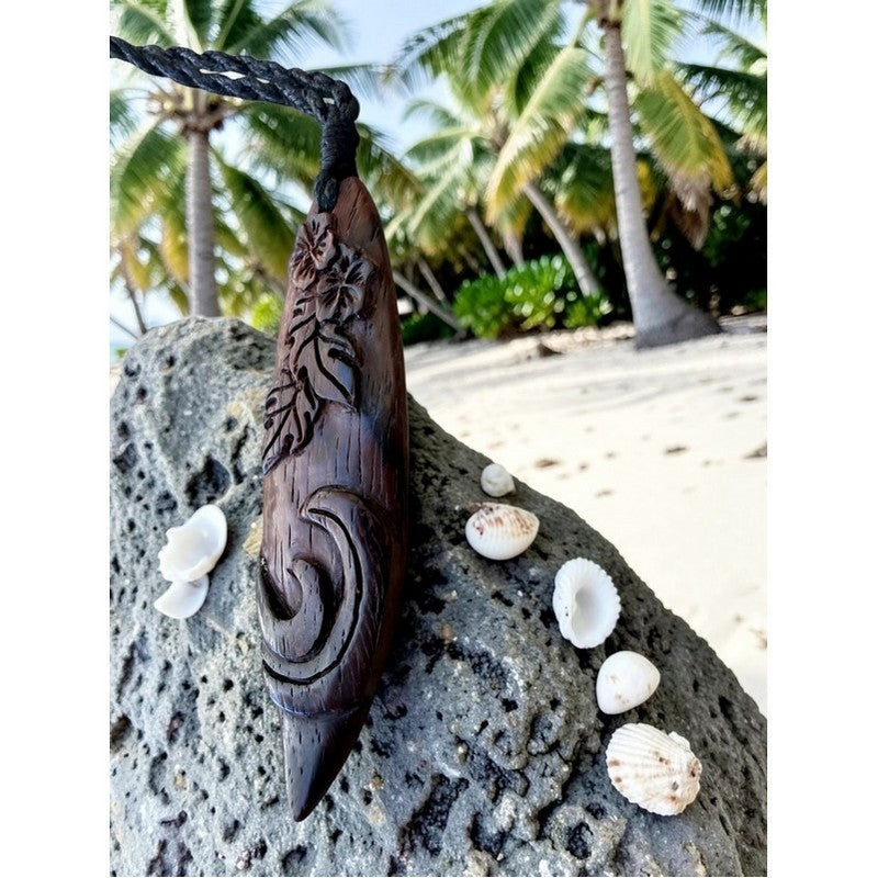 Hand-Carved Hawaiian Surfboard Necklace