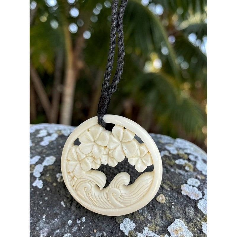 Hawaiian Scene Bone Necklace
