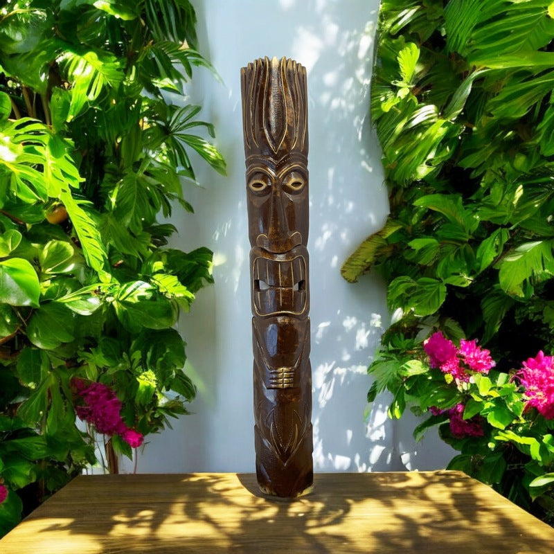 Smile Tiki Mask | Antique Finish 40"