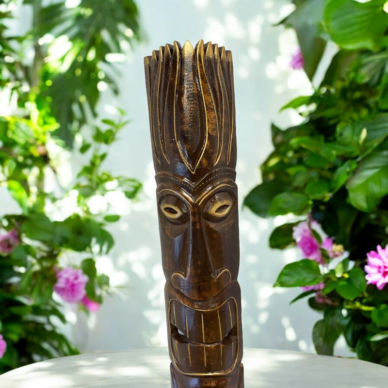 Smile Tiki Mask | Antique Finish 40"