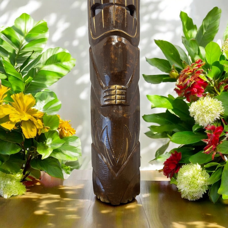 Smile Tiki Mask | Antique Finish 40"