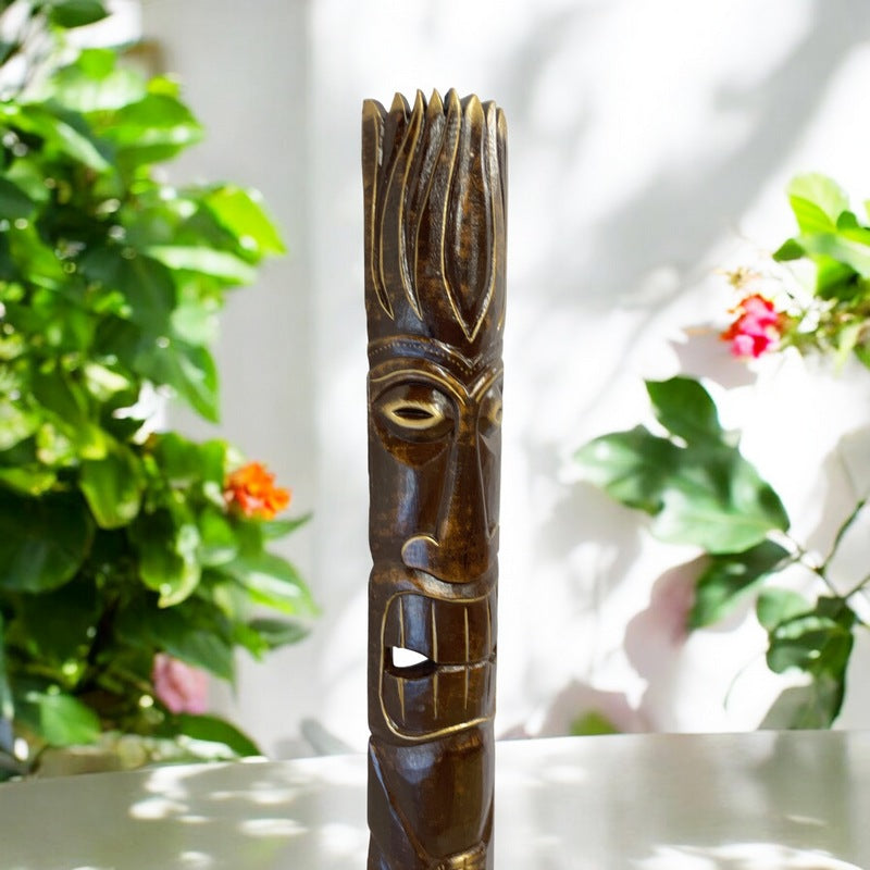 Smile Tiki Mask | Antique Finish 40"