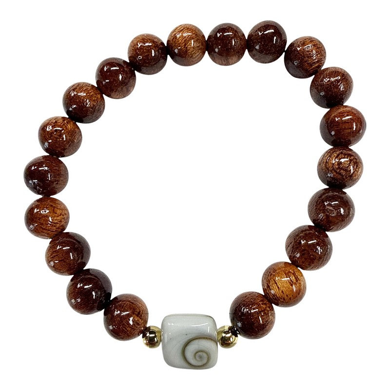 Koa and Shiva Shell Stretch Bracelet 8mm