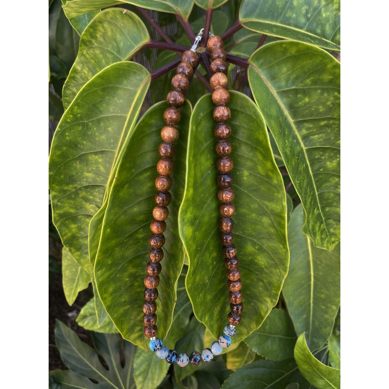 Koa and Sea Sediment Jasper | Necklace 8mm