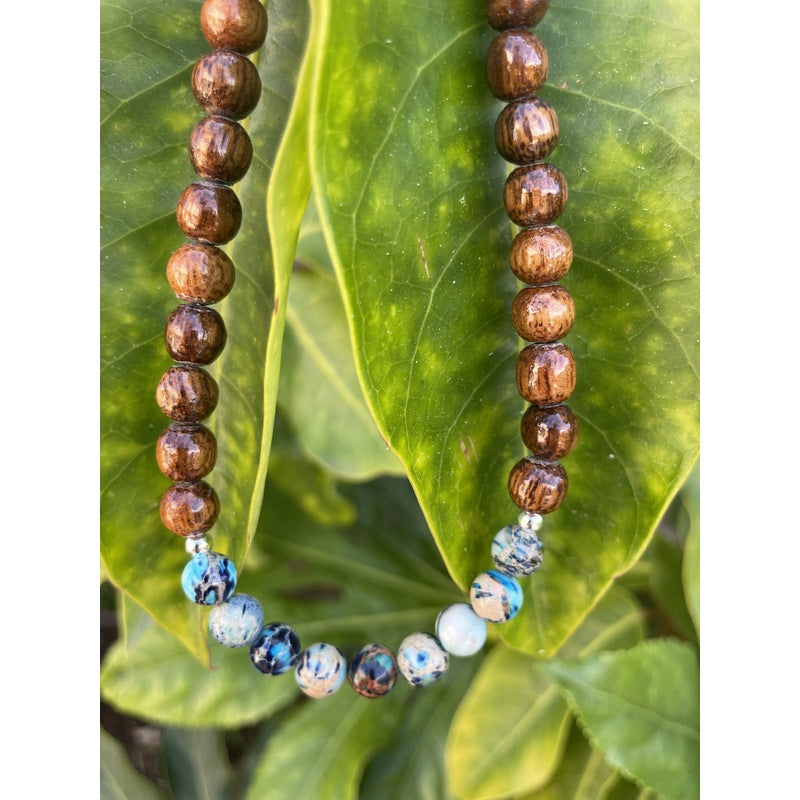 Koa and Sea Sediment Jasper | Necklace 8mm