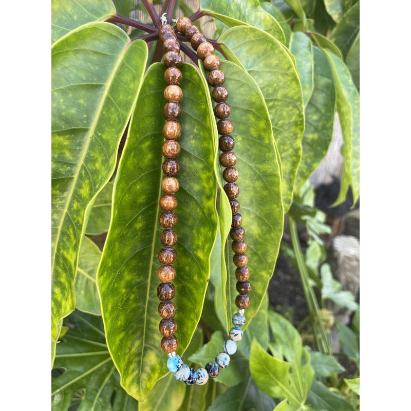 Koa and Sea Sediment Jasper | Necklace 8mm
