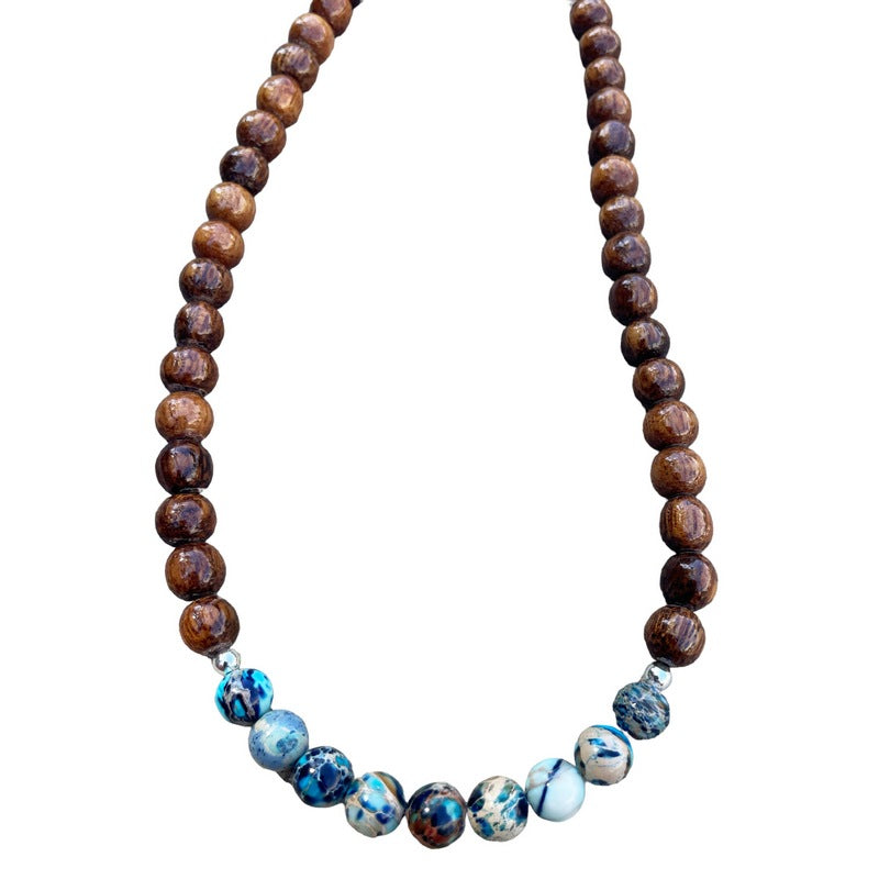 Koa and Sea Sediment Jasper | Necklace 8mm