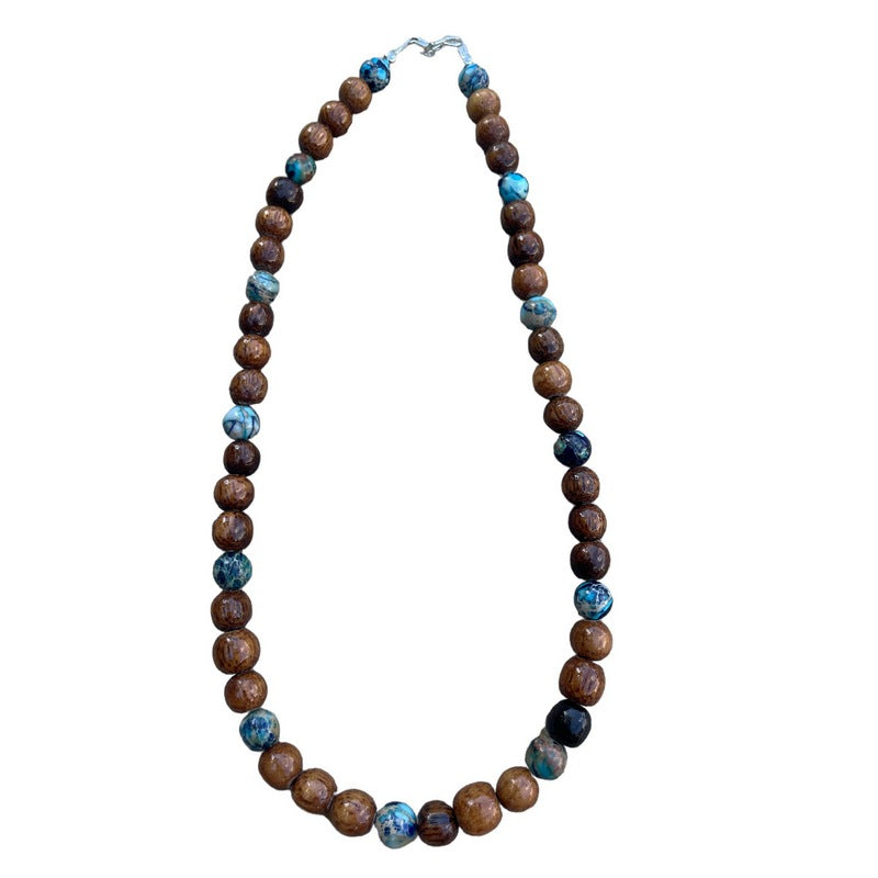 Koa and Sea Sediment Jasper | Necklace 8mm