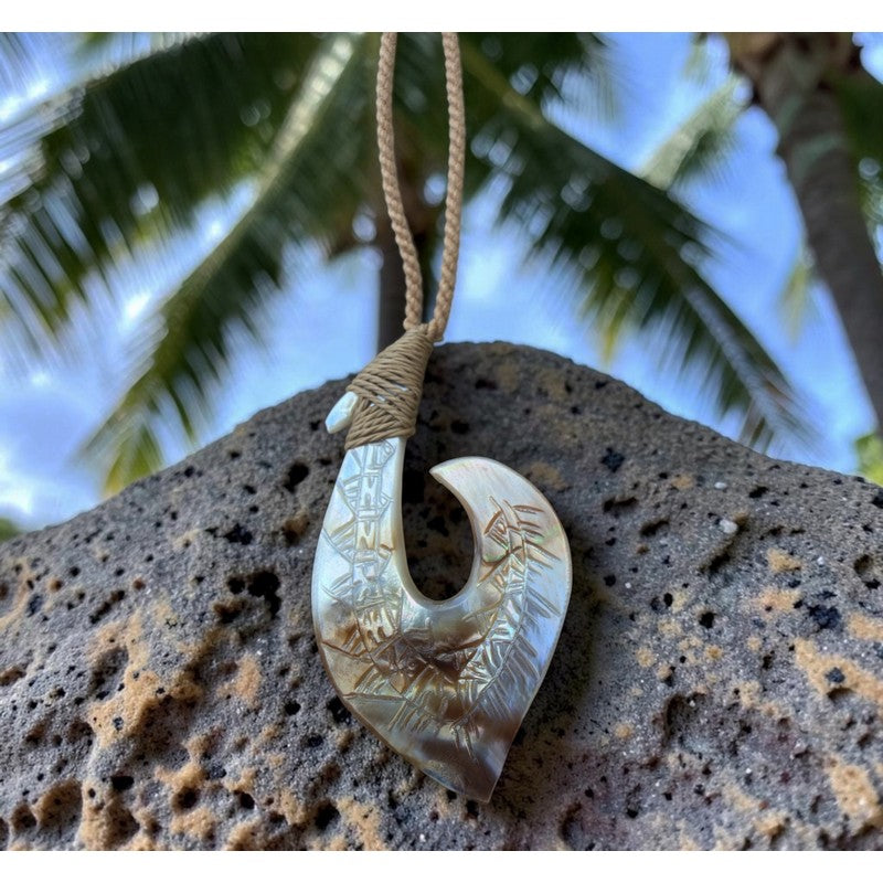 Mother of Pearl Makau (Fish Hook) Necklace