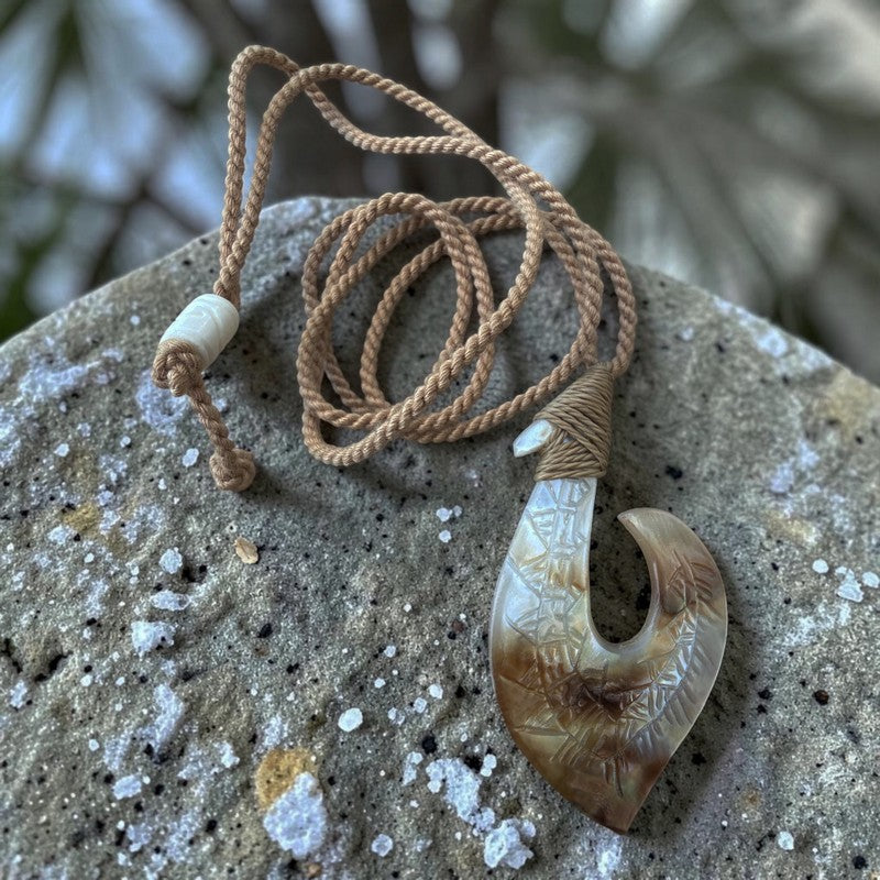 Mother of Pearl Makau (Fish Hook) Necklace