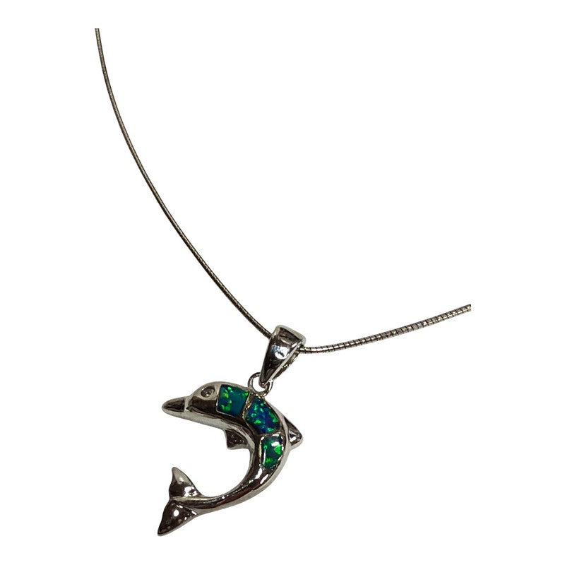Dolphin with Blue Opal Necklace