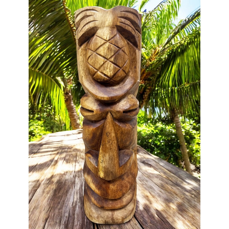 Ho'okipa Hawaiian Totem | Natural Wood 20"