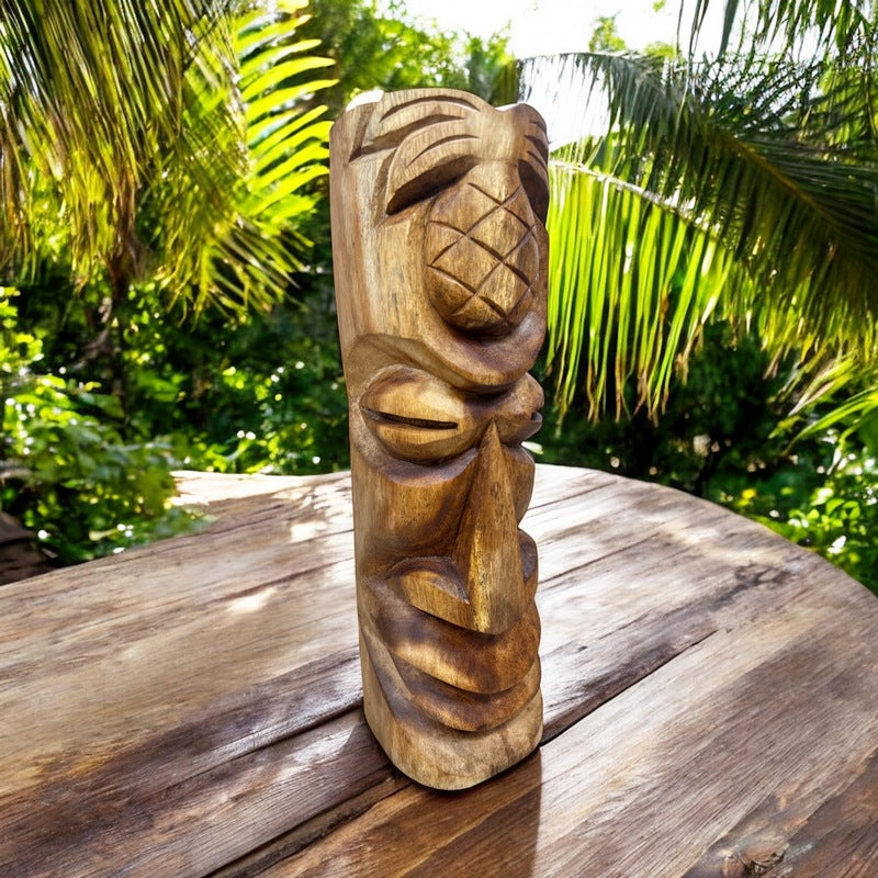 Ho'okipa Hawaiian Totem | Natural Wood 20"