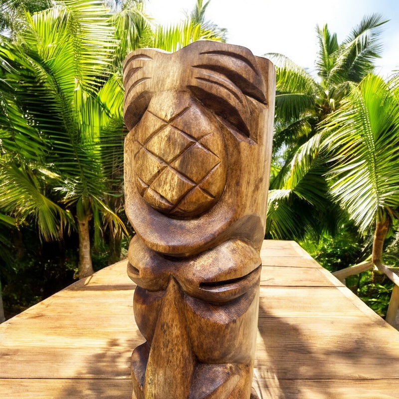 Ho'okipa Hawaiian Totem | Natural Wood 20"