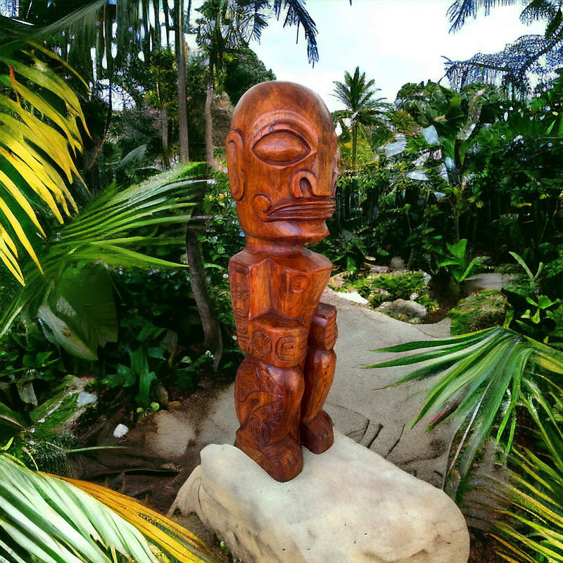 Tahitian Tiki Idol | Stained 20"