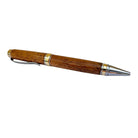 Curly Koa Wood Pen | Silver and Gold Accents