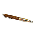 Curly Koa Wood Pen | Gold Accents