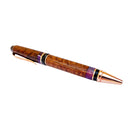 Curly Koa Wood Pen | Purple Accents