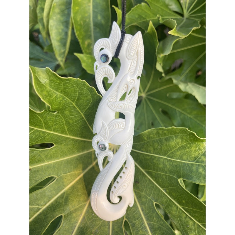 Manaia with Paua Shell | Matau or Display