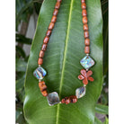 Koa Plumeria with Abalone Shell Necklace