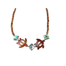 Koa Sea Turtles with Abalone Shell Necklace