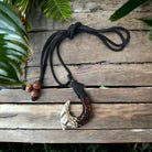 Hawaiian Koa and Bone Makau with Engravings