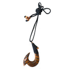 Hawaiian Koa Makau with Engravings | Large Fish Hook