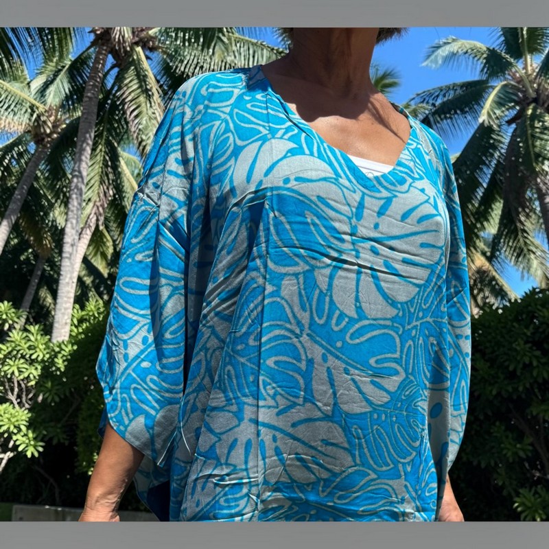 Beach Cover-Up | Monstera Leaves OCEAN