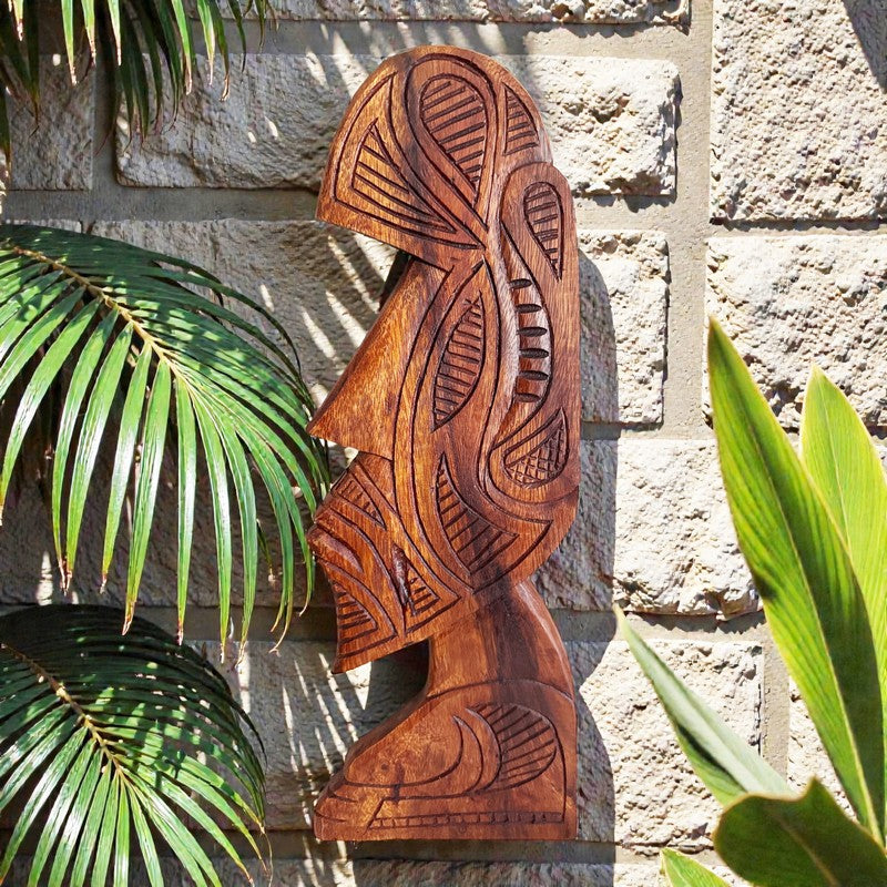 Polynesian Carved Wall Plaque 16"