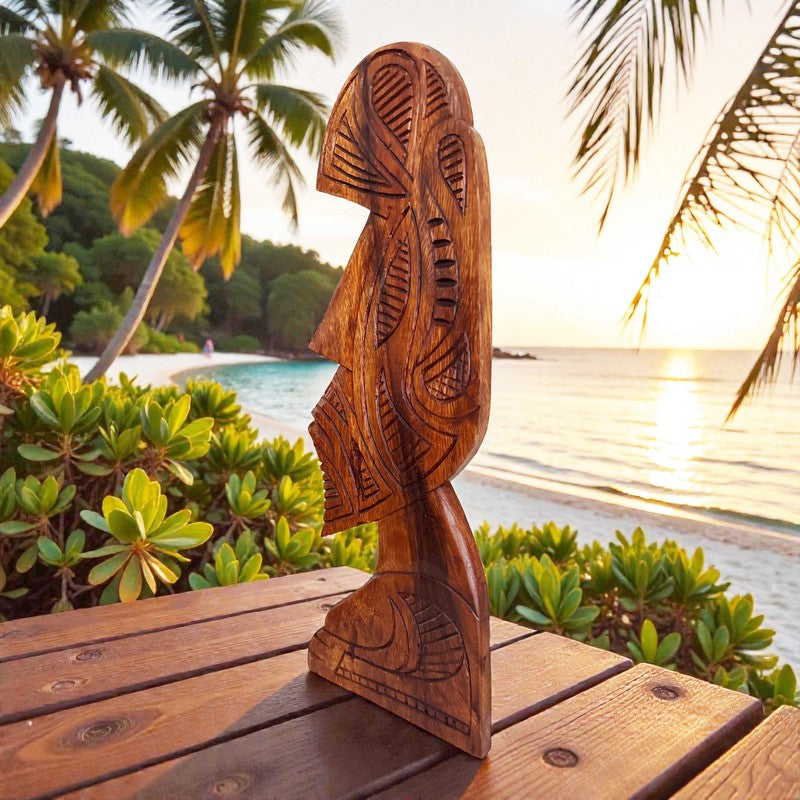 Polynesian Carved Wall Plaque 16"