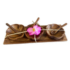 Acacia Wood Hibiscus Condiment Set