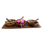 Acacia Wood Hibiscus Condiment Set