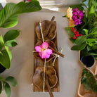 Acacia Wood Hibiscus Condiment Set