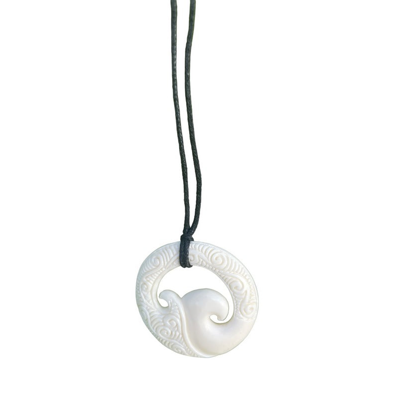 Wave with Engravings | Bone Necklace