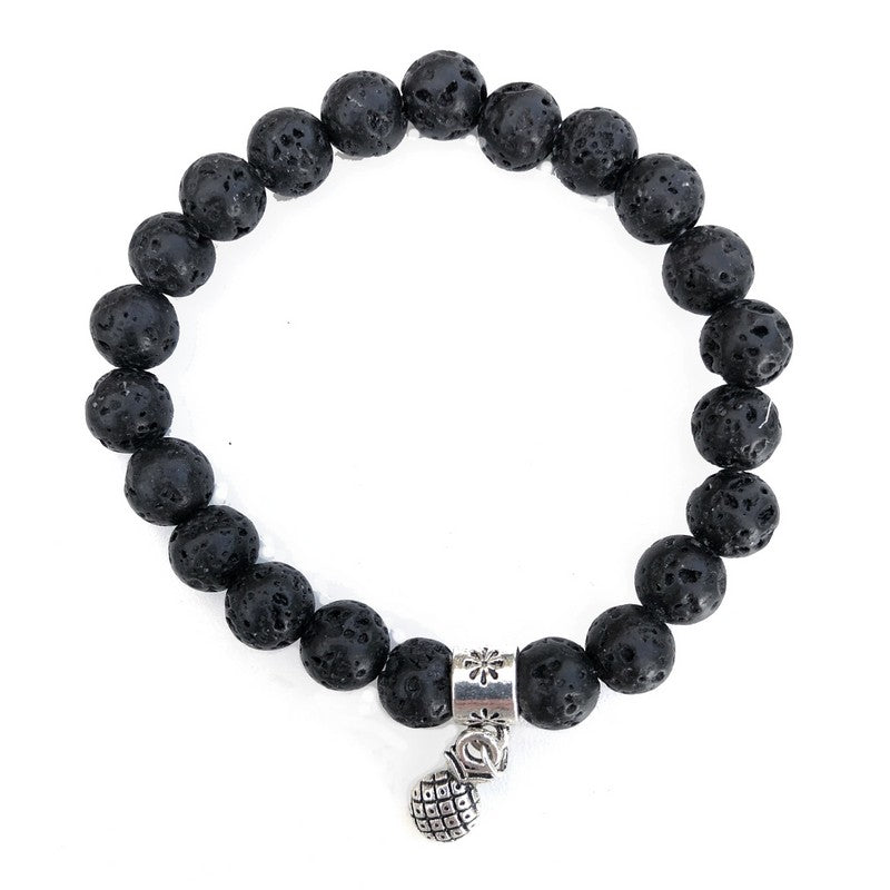 8mm Pineapple Lava Rock Bracelet - Makana Hut