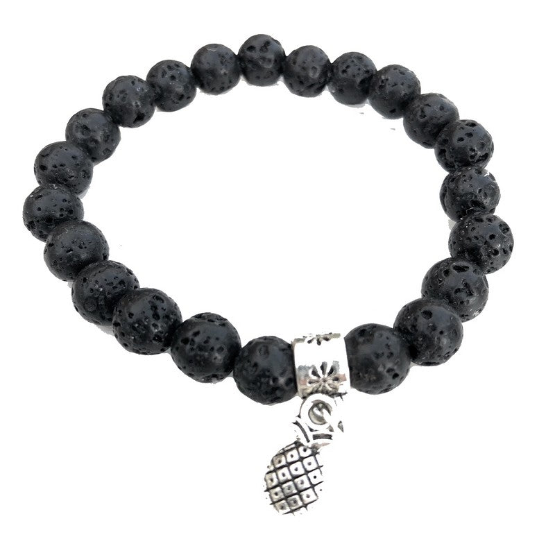 8mm Pineapple Lava Rock Bracelet - Makana Hut