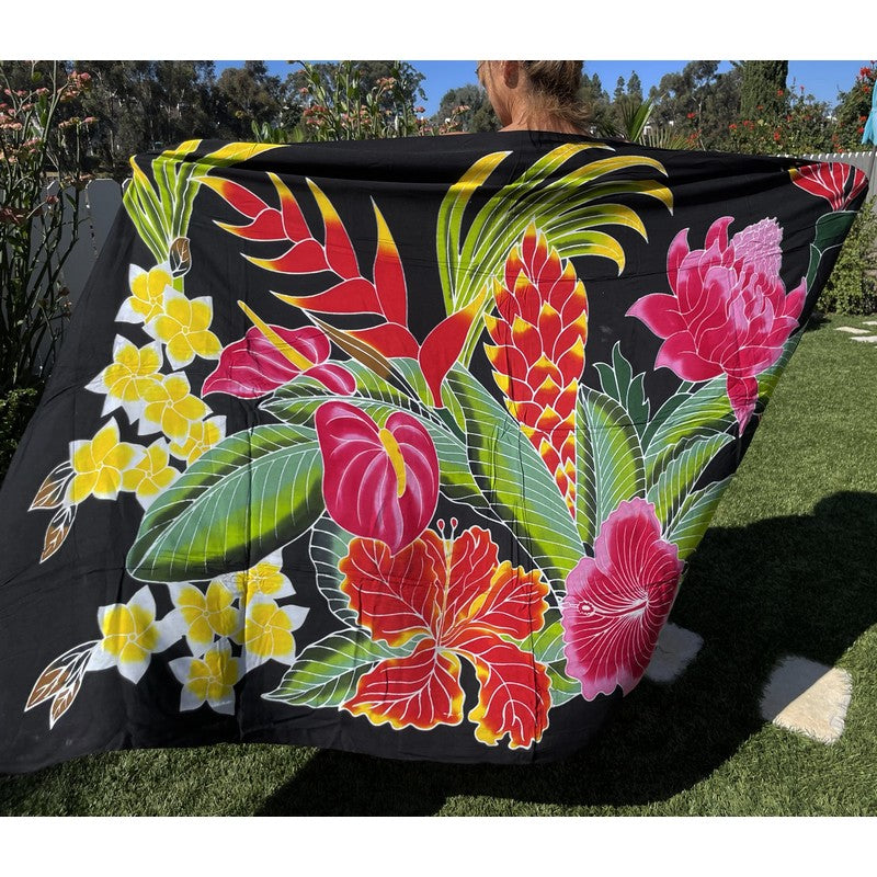 Hawaiian Flowers | Hand Painted Pareo