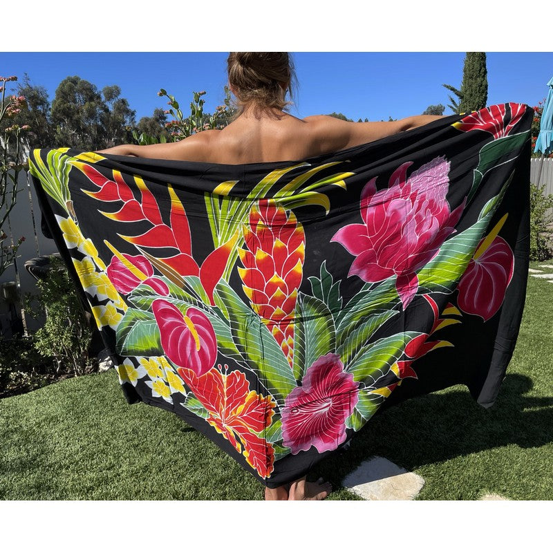 Hawaiian Flowers | Hand Painted Pareo