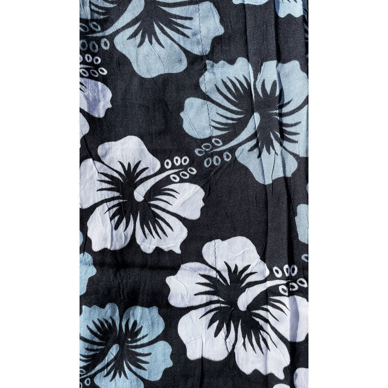Beach Cover-Up | Hawaiian Hibiscus Flowers BLACK