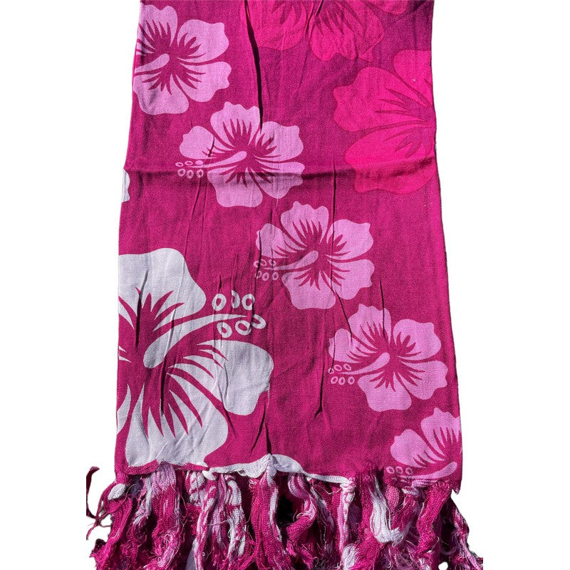 Beach Cover-Up | Hawaiian Hibiscus Flowers MAGENTA