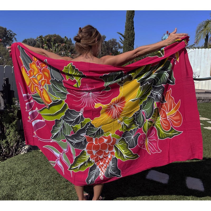 Hawaiian Flowers | Hand Painted Pareo