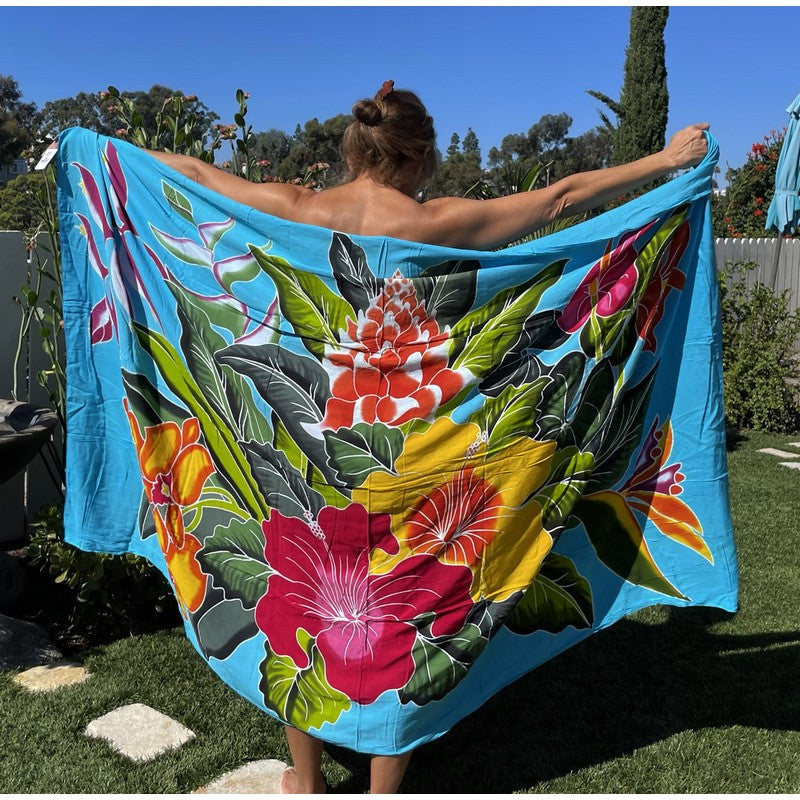 Hawaiian Flowers | Hand Painted Pareo
