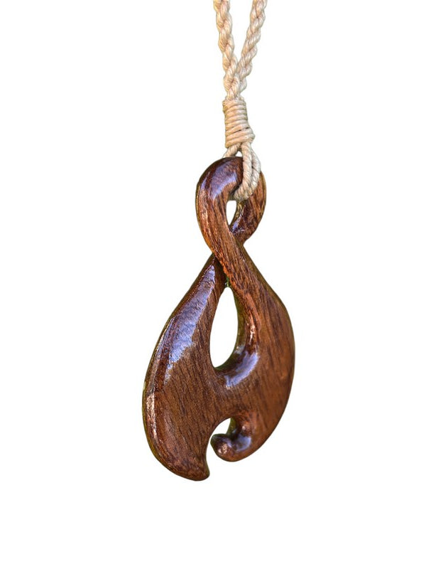 Koa Wood Twist Necklace