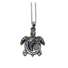 Hawaiian Honu Necklace with Paua Shell Inlay